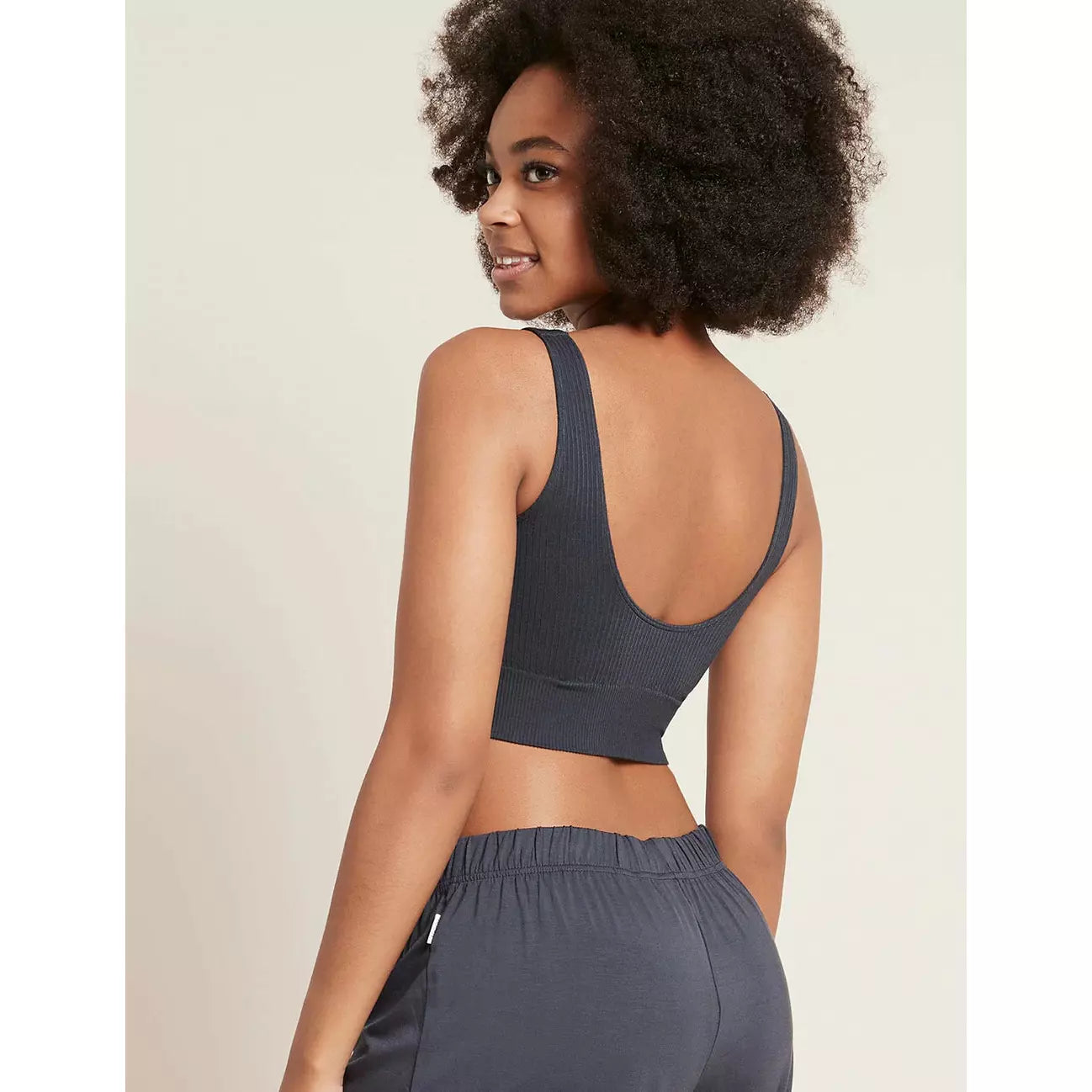 Ribbed Seamless Bra by Boody in Storm